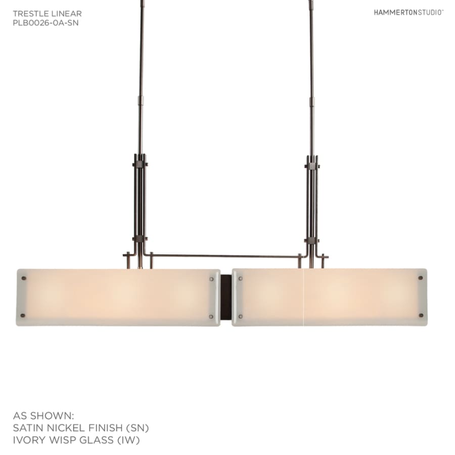 Hammerton Studio Urban Loft 44" Wide Artisan Crafted Linear Chandelier with Hand Textured Glass