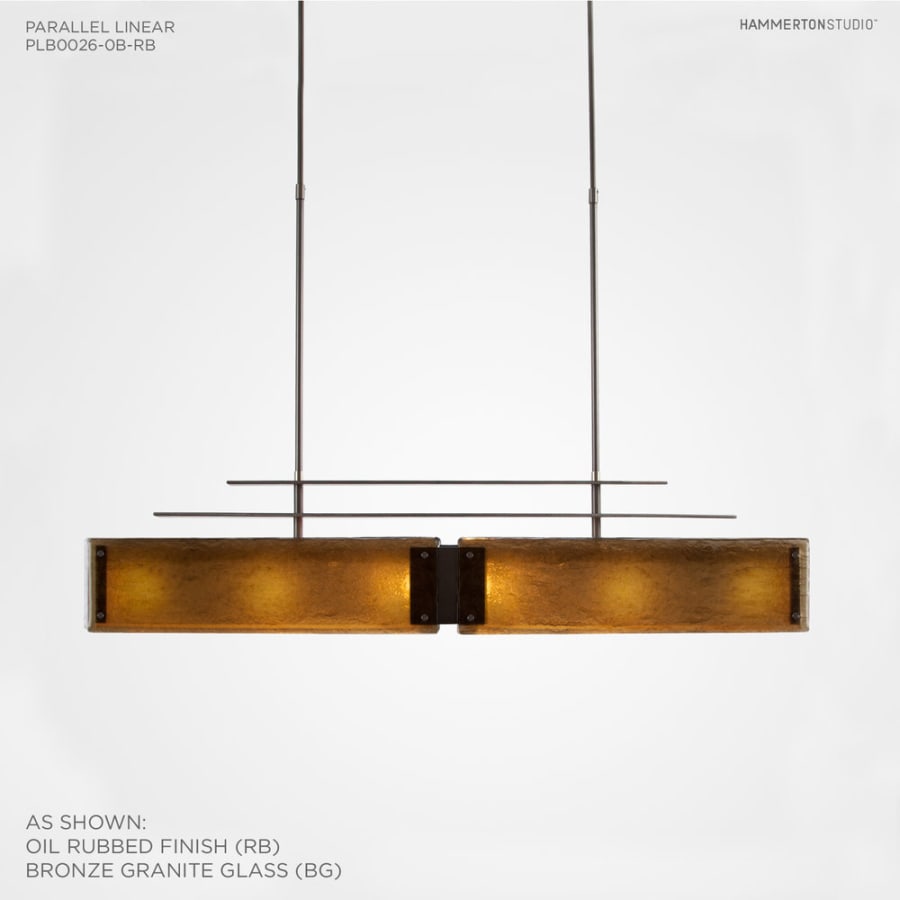 Hammerton Studio Urban Loft Parallel 44" Wide Artisan Crafted Linear Chandelier with Hand Textured Glass