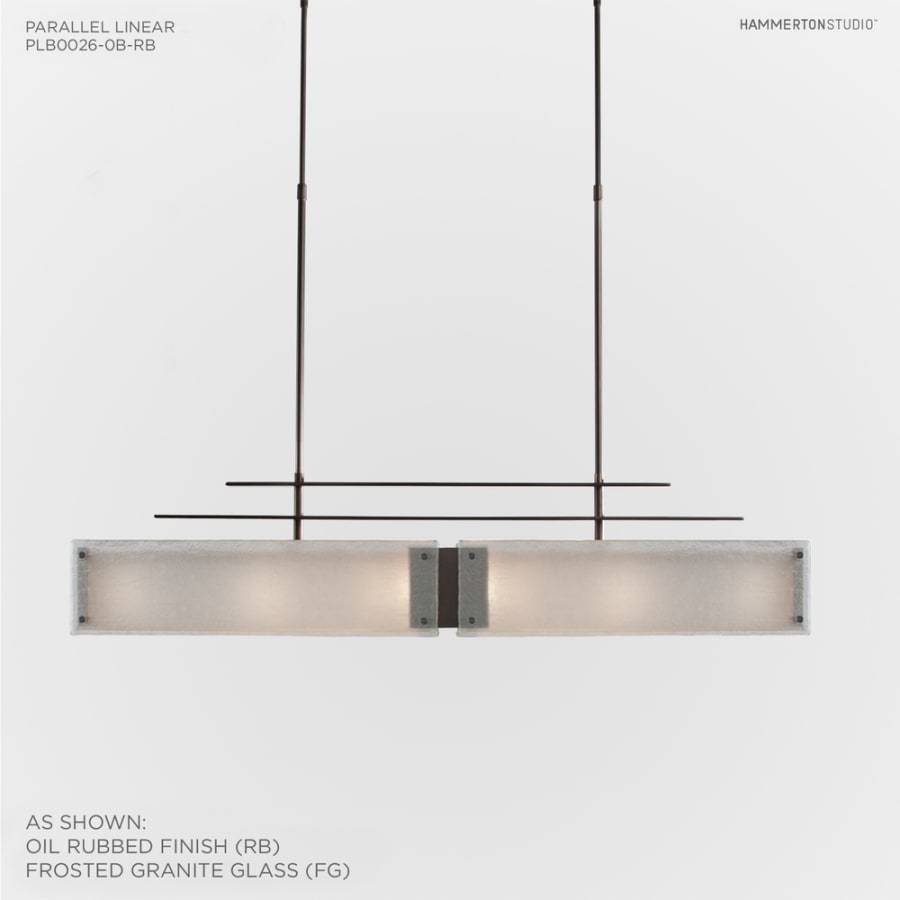 Hammerton Studio Urban Loft Parallel 44" Wide Artisan Crafted Linear Chandelier with Hand Textured Glass