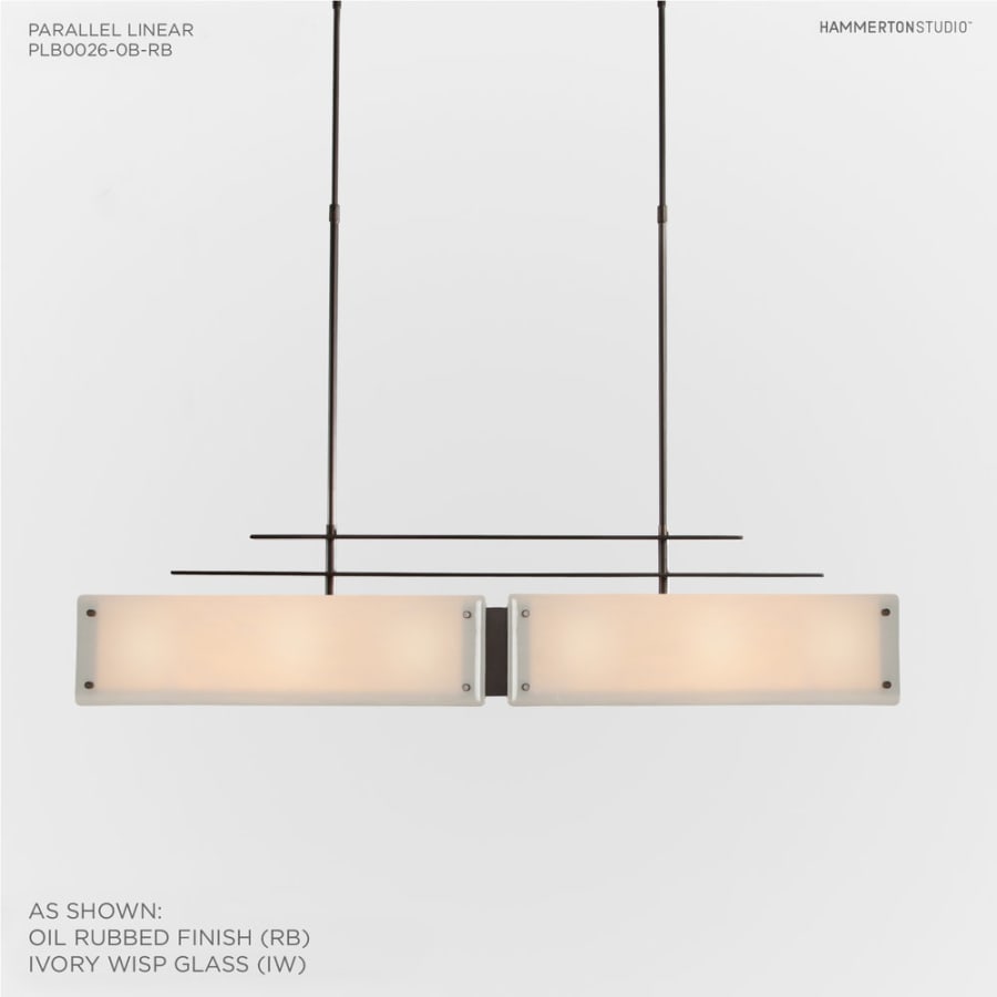 Hammerton Studio Urban Loft Parallel 44" Wide Artisan Crafted Linear Chandelier with Hand Textured Glass