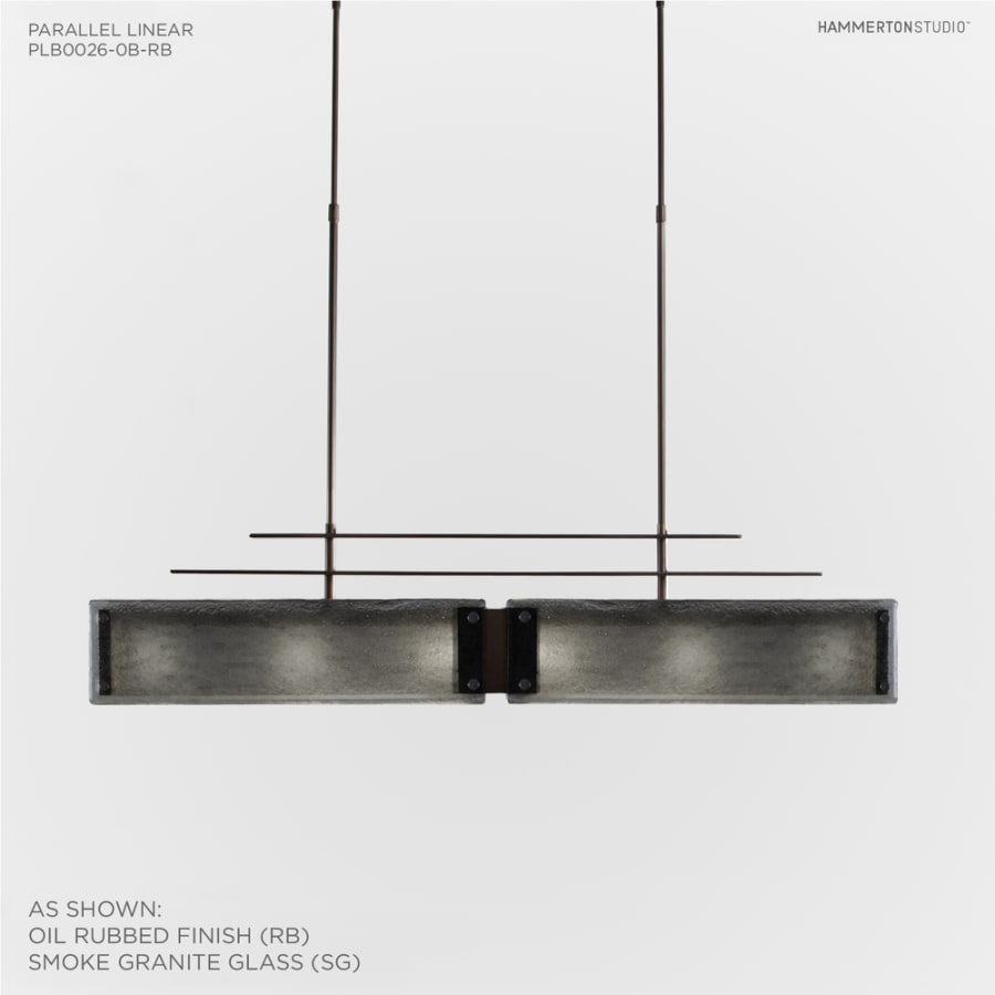 Hammerton Studio Urban Loft Parallel 44" Wide Artisan Crafted Linear Chandelier with Hand Textured Glass