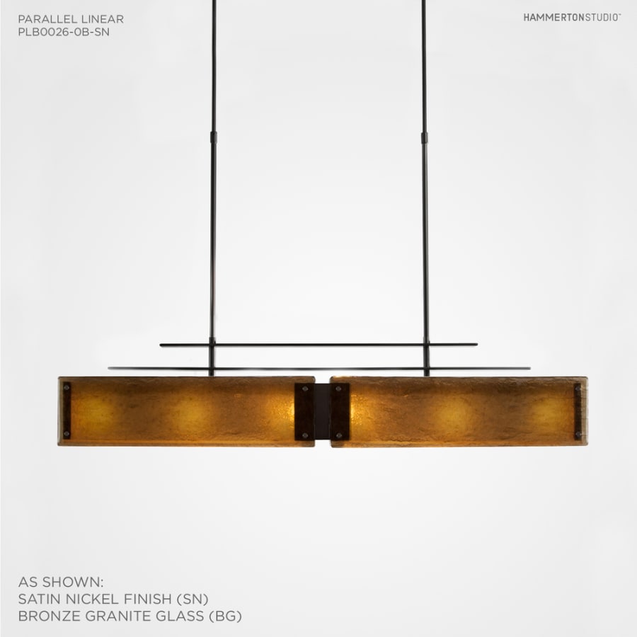 Hammerton Studio Urban Loft Parallel 44" Wide Artisan Crafted Linear Chandelier with Hand Textured Glass
