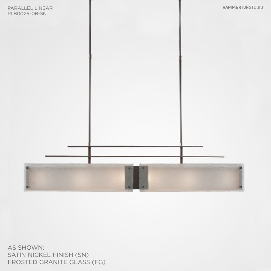 Hammerton Studio Urban Loft Parallel 44" Wide Artisan Crafted Linear Chandelier with Hand Textured Glass