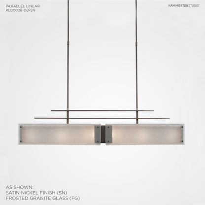 Hammerton Studio Urban Loft Parallel 44" Wide Artisan Crafted Linear Chandelier with Hand Textured Glass