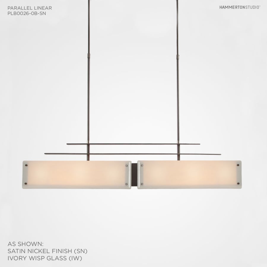 Hammerton Studio Urban Loft Parallel 44" Wide Artisan Crafted Linear Chandelier with Hand Textured Glass
