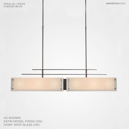Hammerton Studio Urban Loft Parallel 44" Wide Artisan Crafted Linear Chandelier with Hand Textured Glass