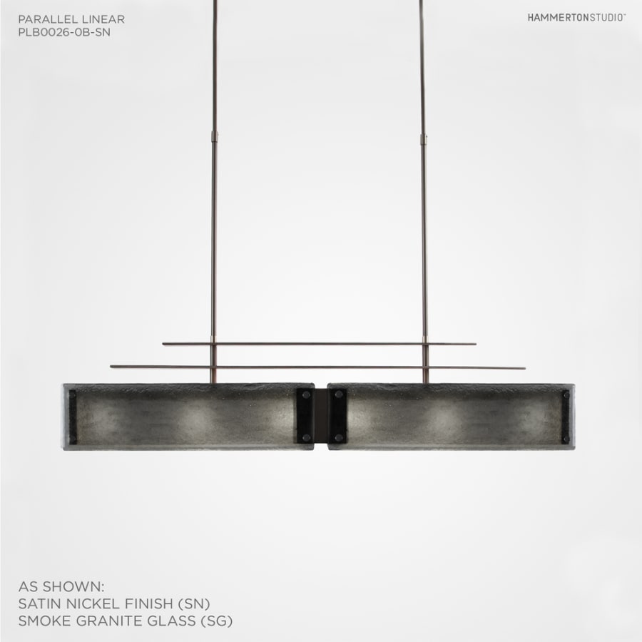 Hammerton Studio Urban Loft Parallel 44" Wide Artisan Crafted Linear Chandelier with Hand Textured Glass