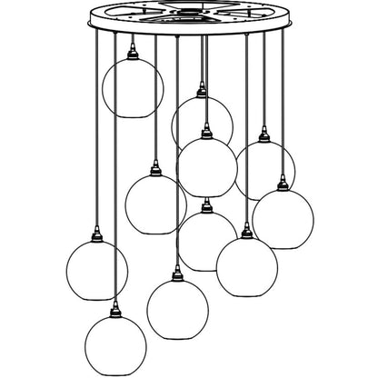 Hammerton Studio Terra 37" Wide Artisan Crafted Optic Glass 11 Light Pendant