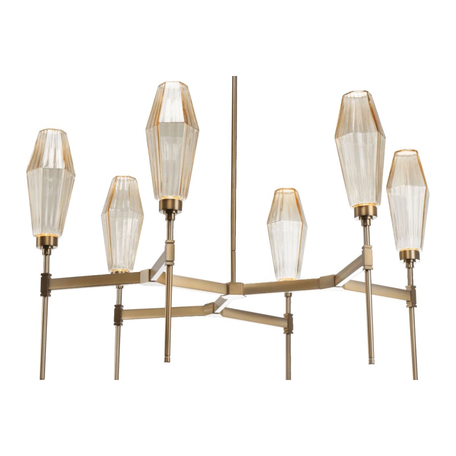Hammerton Studio Aalto 37" Wide Artisan Crafted Geometric Optic Glass 6 Light Chandelier