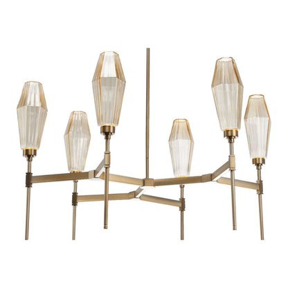 Hammerton Studio Aalto 37" Wide Artisan Crafted Geometric Optic Glass 6 Light Chandelier