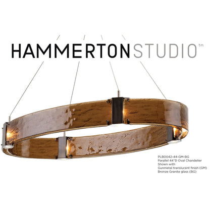 Hammerton Studio Parallel 12 Light 44" Hand Textured Glass LED Chandelier