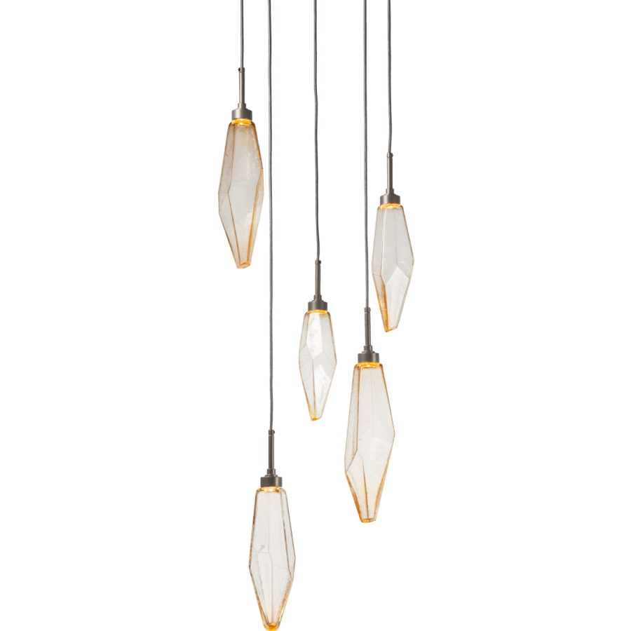 Hammerton Studio Rock Crystal 18" Wide 5 Light Hand Blown Glass Linear LED Pendant