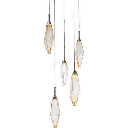 Hammerton Studio Rock Crystal 18" Wide 5 Light Hand Blown Glass Linear LED Pendant
