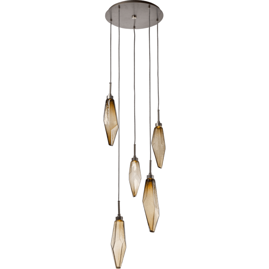 Hammerton Studio Rock Crystal 18" Wide 5 Light Hand Blown Glass Linear LED Pendant