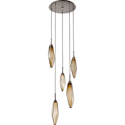 Hammerton Studio Rock Crystal 18" Wide 5 Light Hand Blown Glass Linear LED Pendant
