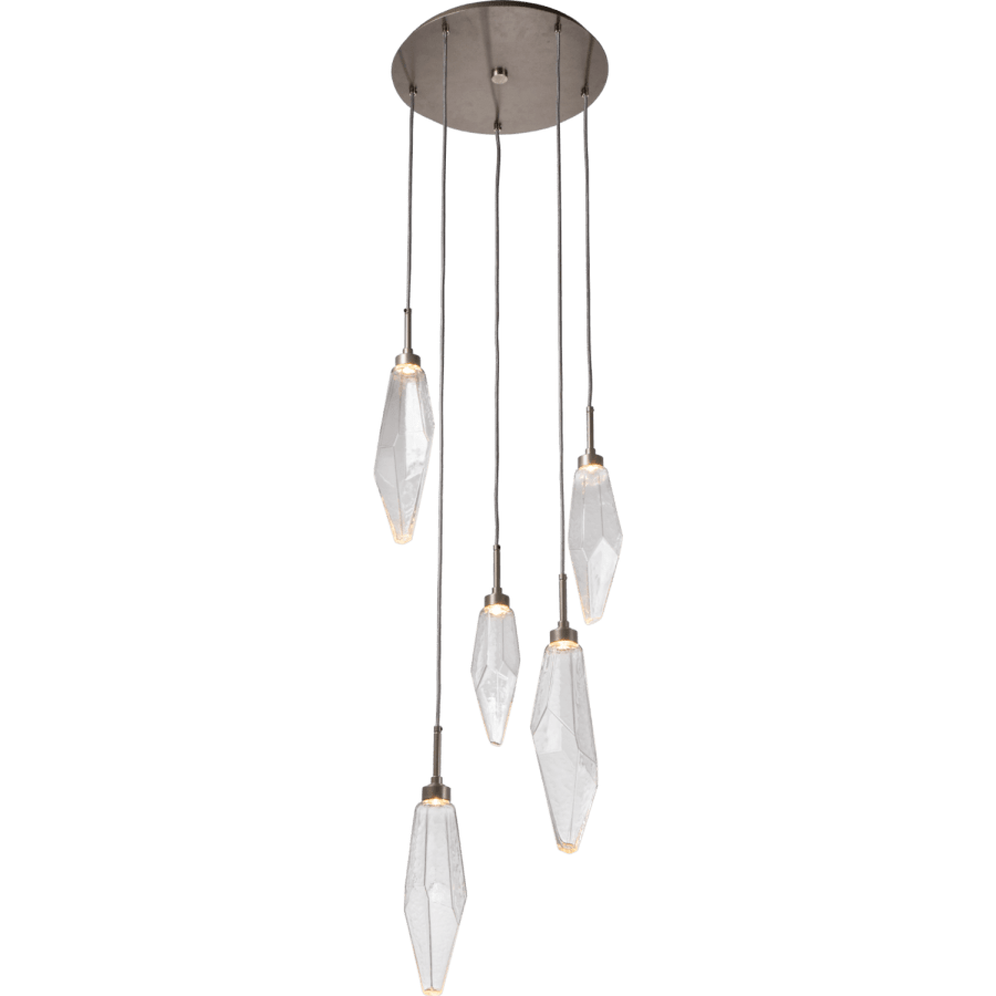 Hammerton Studio Rock Crystal 18" Wide 5 Light Hand Blown Glass Linear LED Pendant