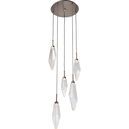 Hammerton Studio Rock Crystal 18" Wide 5 Light Hand Blown Glass Linear LED Pendant