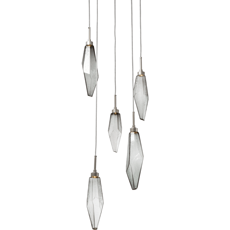 Hammerton Studio Rock Crystal 18" Wide 5 Light Hand Blown Glass Linear LED Pendant