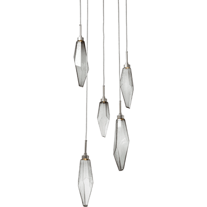 Hammerton Studio Rock Crystal 18" Wide 5 Light Hand Blown Glass Linear LED Pendant