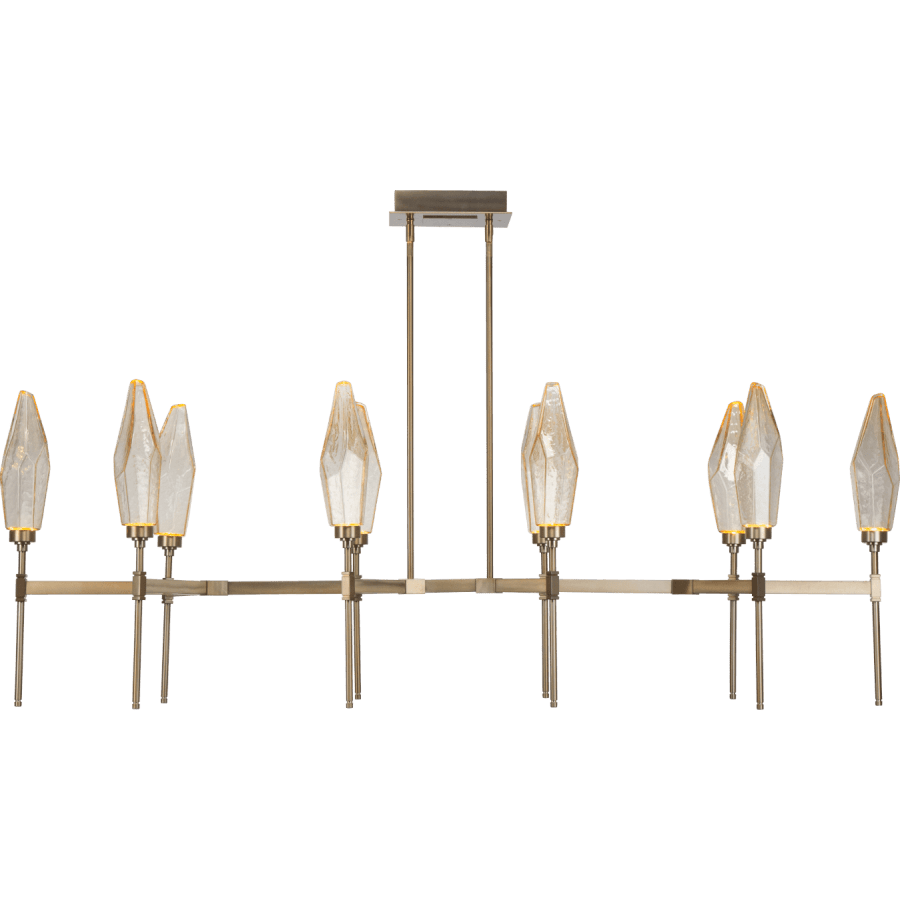 Hammerton Studio Rock Crystal 67" Wide 10 Light Hand Blown Glass Linear LED Chandelier