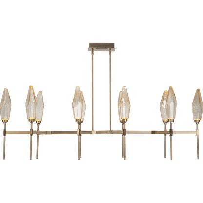 Hammerton Studio Rock Crystal 67" Wide 10 Light Hand Blown Glass Linear LED Chandelier