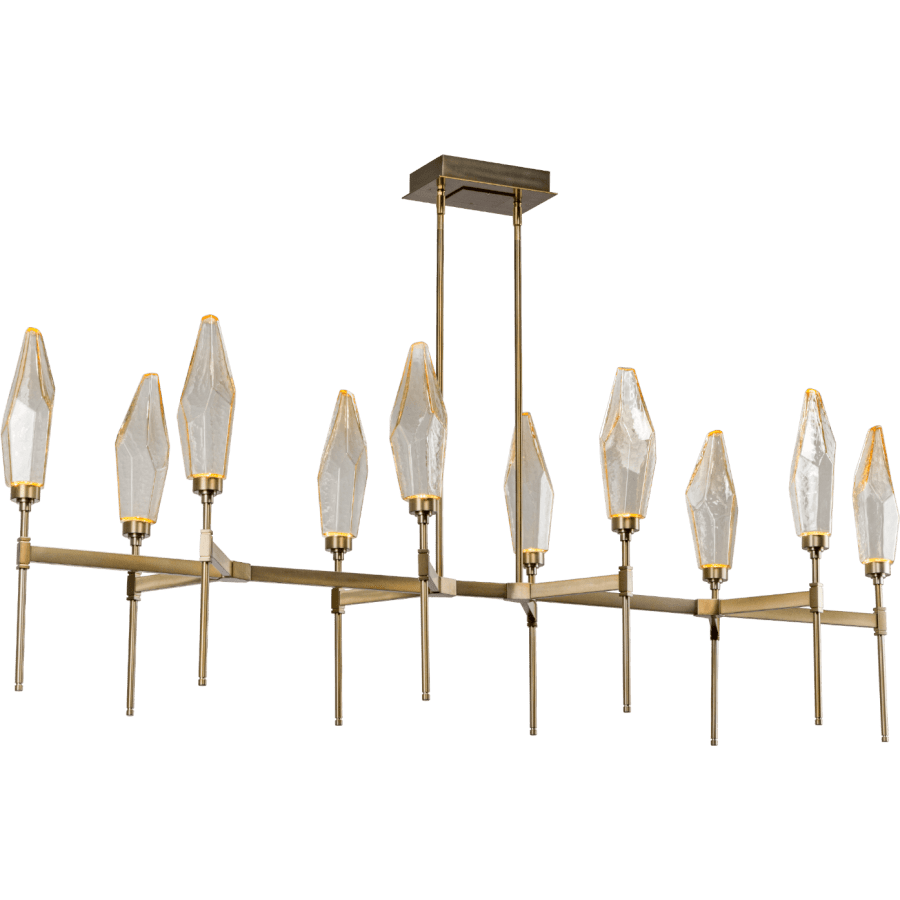 Hammerton Studio Rock Crystal 67" Wide 10 Light Hand Blown Glass Linear LED Chandelier