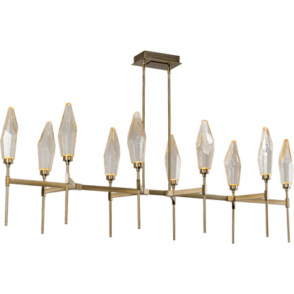 Hammerton Studio Rock Crystal 67" Wide 10 Light Hand Blown Glass Linear LED Chandelier