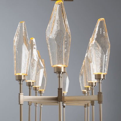 Hammerton Studio Rock Crystal 67" Wide 10 Light Hand Blown Glass Linear LED Chandelier