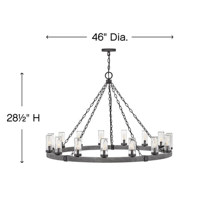 Hinkley Lighting Sawyer 15 Light 46" Wide Open Air Outdoor Chandelier with LED Bulbs Included
