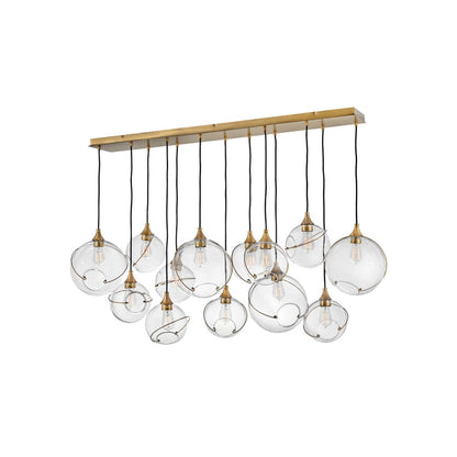 Hinkley Lighting Skye 13 Light 60" Wide Linear Pendant with Glass Shades
