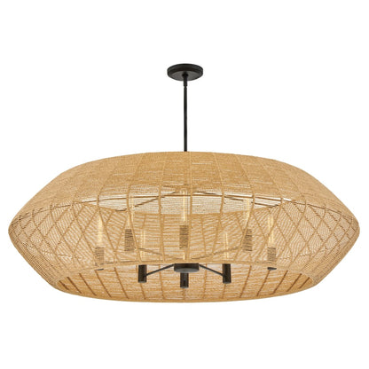 Hinkley Lighting Luca 8 Light 60" Wide Lisa McDennon Drum Chandelier with Woven Shade