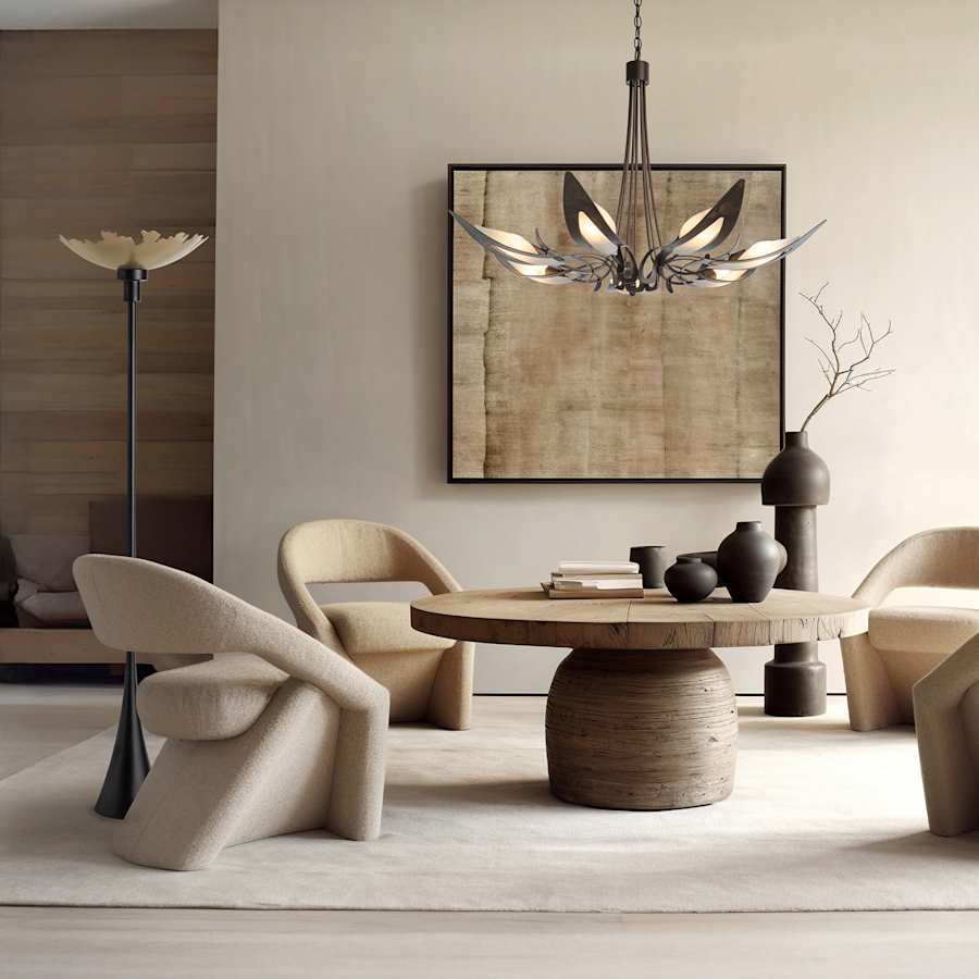 Hubbardton Forge Parasol 7 Light 39" Wide Chandelier