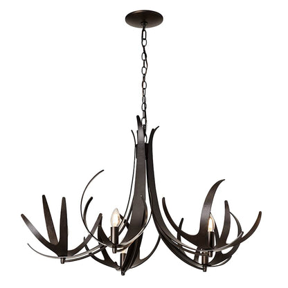 Hubbardton Forge Caribou 5 Light 41" Wide Antler Candle Style Chandelier