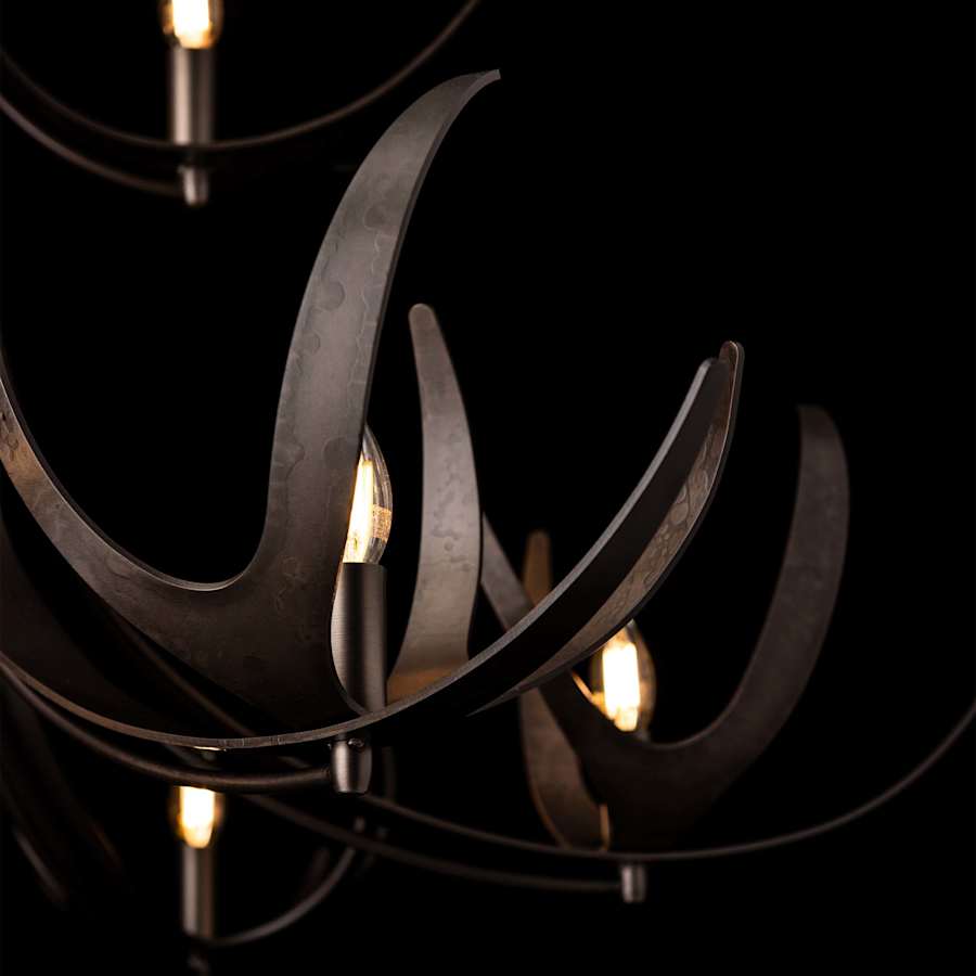Hubbardton Forge Caribou 9 Light 50" Wide Antler Candle Style Chandelier