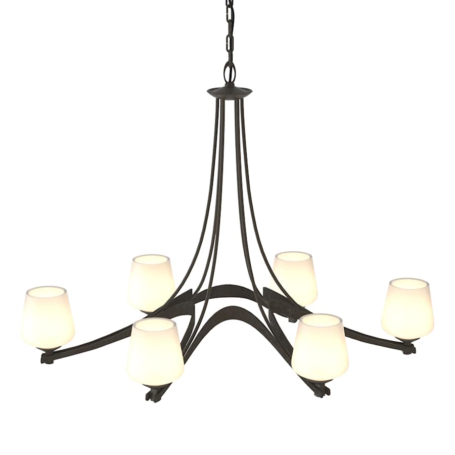 Hubbardton Forge Ribbon 6 Light 39" Wide Chandelier