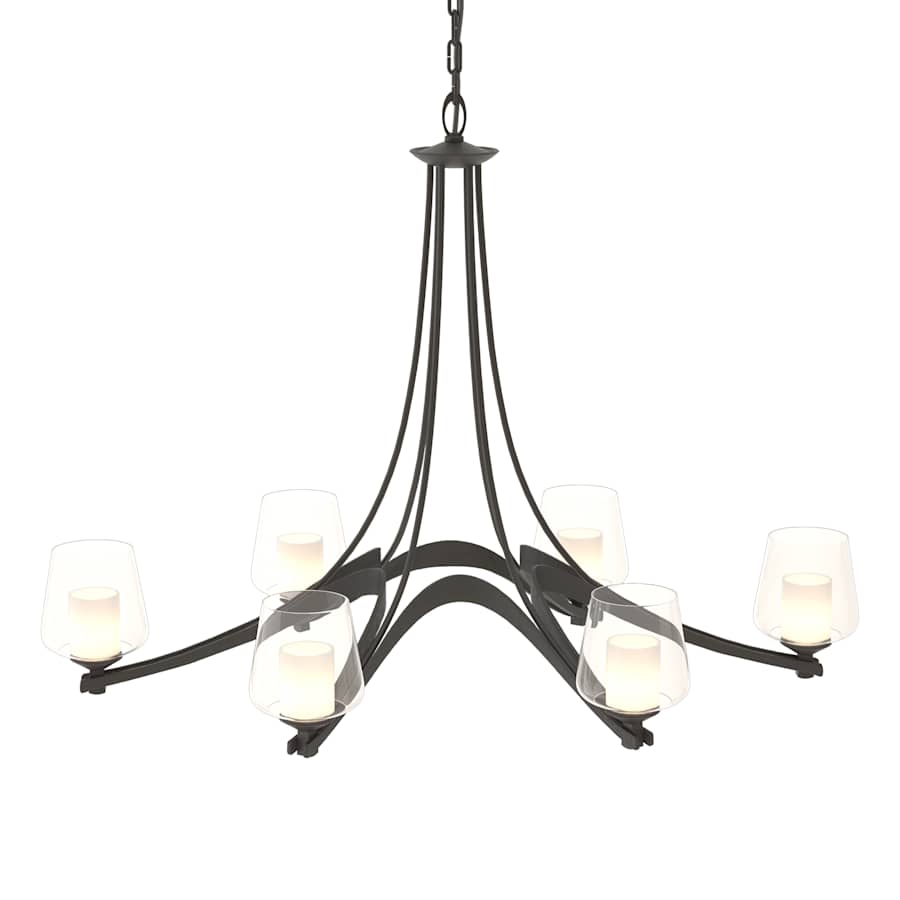 Hubbardton Forge Ribbon 6 Light 39" Wide Chandelier