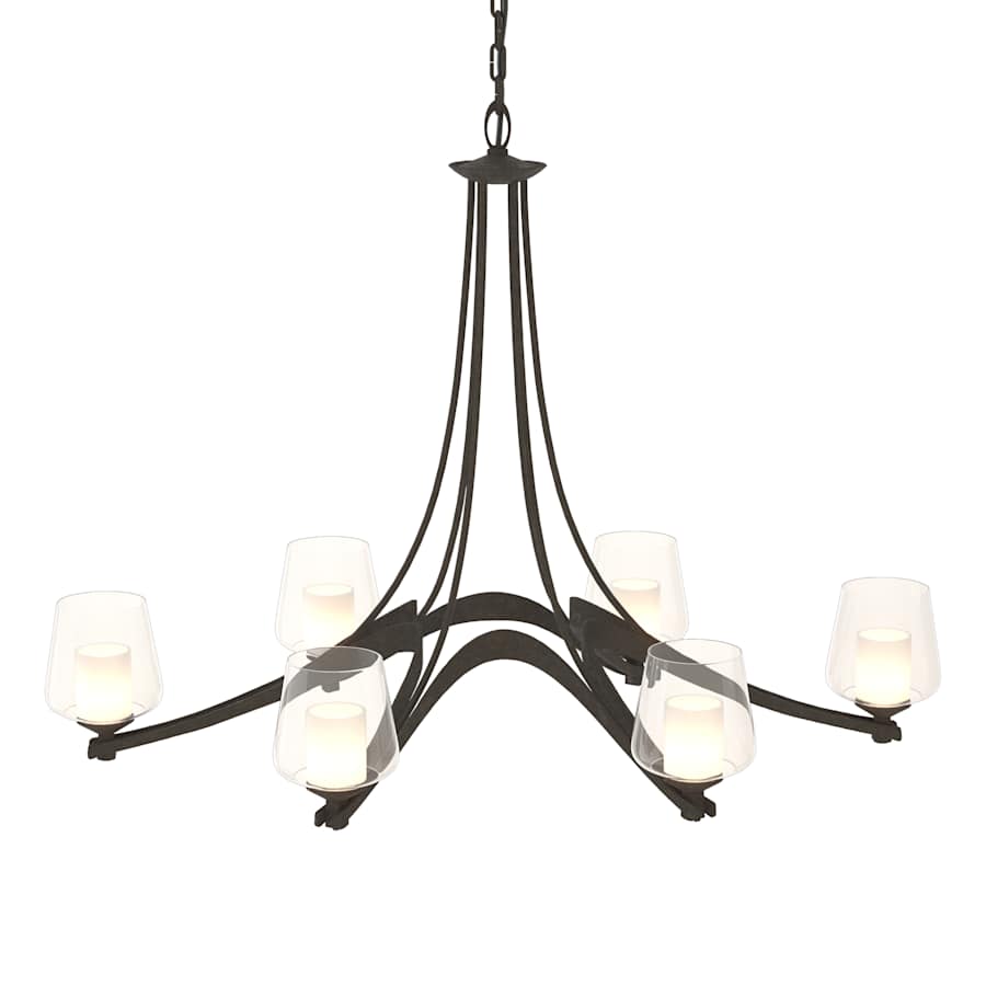 Hubbardton Forge Ribbon 6 Light 39" Wide Chandelier