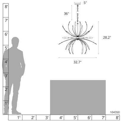 Hubbardton Forge Dahlia 6 Light 33" Wide LED Abstract Outdoor Chandelier
