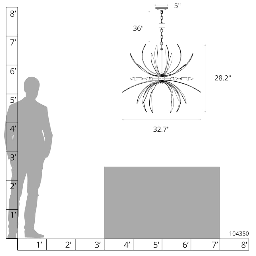 Hubbardton Forge Dahlia 6 Light 33" Wide LED Abstract Chandelier