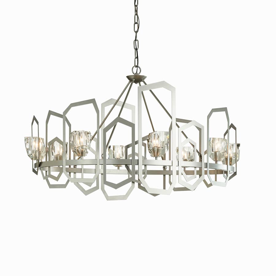 Hubbardton Forge Gatsby 8 Light 27" Wide Crystal Abstract Chandelier
