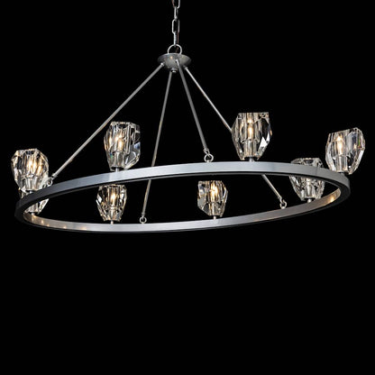 Hubbardton Forge Gatsby 8 Light 45" Wide Crystal Ring Chandelier