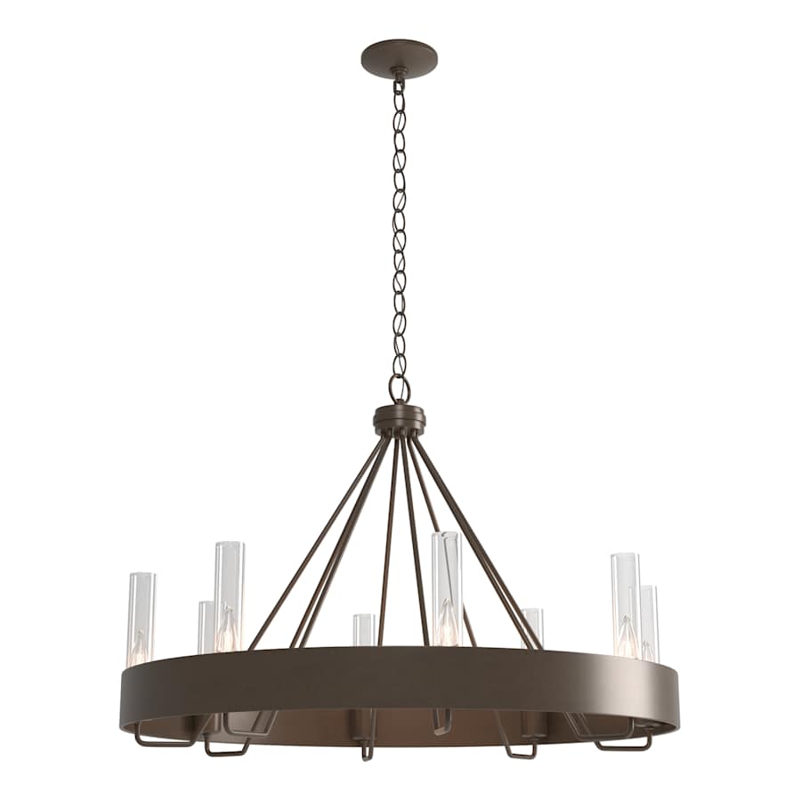 Hubbardton Forge Banded 8 Light 32" Wide Ring Chandelier