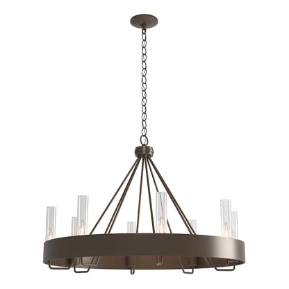 Hubbardton Forge Banded 8 Light 32" Wide Ring Chandelier