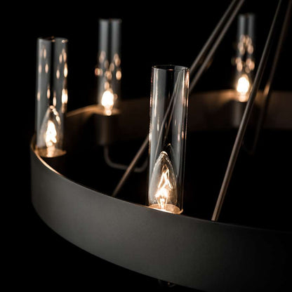 Hubbardton Forge Banded 8 Light 32" Wide Ring Chandelier