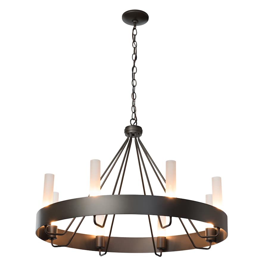 Hubbardton Forge Banded 8 Light 32" Wide Ring Chandelier