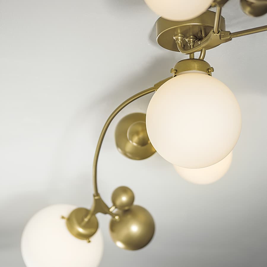 Hubbardton Forge Sprig 5 Light 62" Wide Semi-Flush Ceiling Fixture