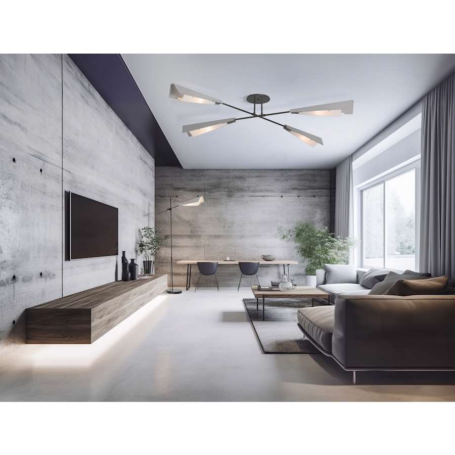 Hubbardton Forge Vertex 4 Light 92" Wide Linear Pendant