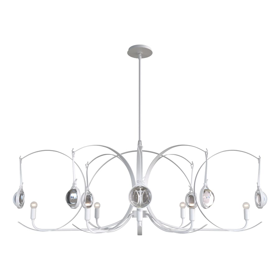 Hubbardton Forge Optic 8 Light 51" Wide Abstract Linear Pendant