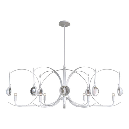 Hubbardton Forge Optic 8 Light 51" Wide Abstract Linear Pendant