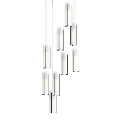 Hubbardton Forge Exos Glass 9 Light 21" Wide LED Multi Light Pendant